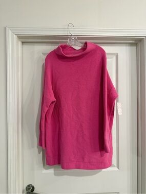 Free People Hot Pink Ribbed Turtleneck Sweater